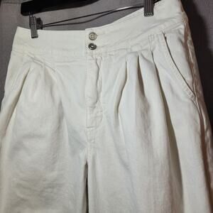 Anthropologie Pilcro 29 Mid-Rise Tapered Barrel White Jeans Pleated Classic